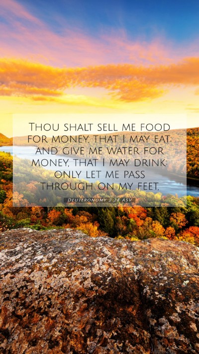 Picture 07 - Deuteronomy 2:28 ASV Mobile Phone Wallpaper - Thou shalt sell me food for money, that I may - Mobile Bible Verse Wallpaper