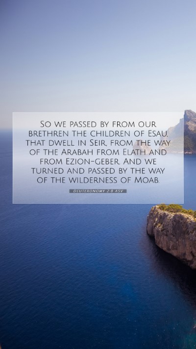 Picture 07 - Deuteronomy 2:8 ASV Mobile Phone Wallpaper - So we passed by from our brethren the children of - Mobile Bible Verse Wallpaper