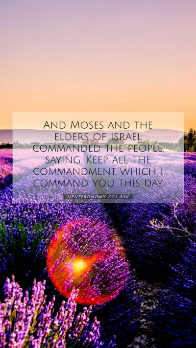 Picture 07 - Deuteronomy 27:1 ASV Mobile Phone Wallpaper - And Moses and the elders of Israel commanded the - Mobile Bible Verse Wallpaper
