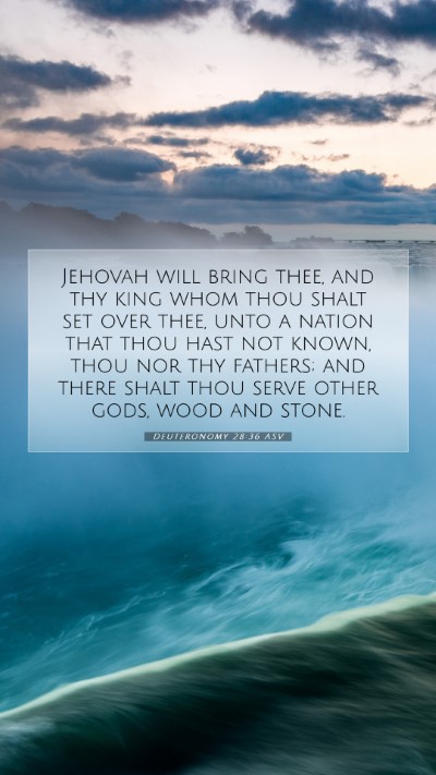 Picture 07 - Deuteronomy 28:36 ASV Mobile Phone Wallpaper - Jehovah will bring thee, and thy king whom thou - Mobile Bible Verse Wallpaper
