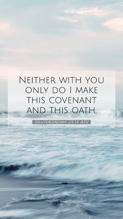 Picture 07 - Deuteronomy 29:14 ASV Mobile Phone Wallpaper - Neither with you only do I make this covenant and - Mobile Bible Verse Wallpaper