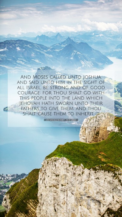 Picture 07 - Deuteronomy 31:7 ASV Mobile Phone Wallpaper - And Moses called unto Joshua, and said unto him - Mobile Bible Verse Wallpaper