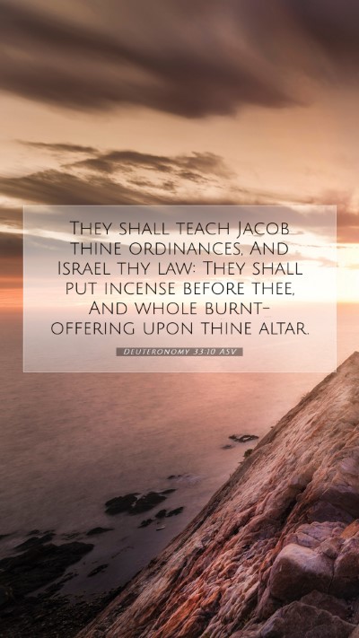 Picture 07 - Deuteronomy 33:10 ASV Mobile Phone Wallpaper - They shall teach Jacob thine ordinances, And - Mobile Bible Verse Wallpaper
