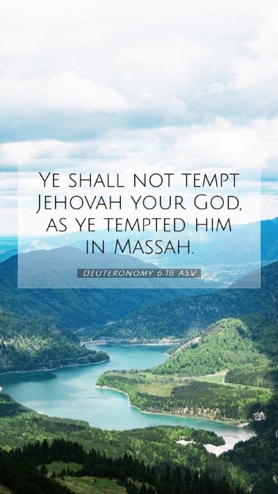 Picture 07 - Deuteronomy 6:16 ASV Mobile Phone Wallpaper - Ye shall not tempt Jehovah your God, as ye - Mobile Bible Verse Wallpaper