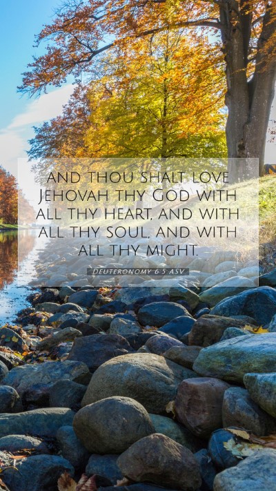 Picture 07 - Deuteronomy 6:5 ASV Mobile Phone Wallpaper - and thou shalt love Jehovah thy God with all thy - Mobile Bible Verse Wallpaper
