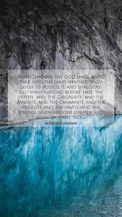 Picture 07 - Deuteronomy 7:1 ASV Mobile Phone Wallpaper - When Jehovah thy God shall bring thee into the - Mobile Bible Verse Wallpaper