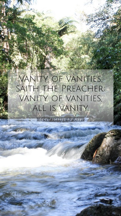 Picture 07 - Ecclesiastes 1:2 ASV Mobile Phone Wallpaper - Vanity of vanities, saith the Preacher; vanity of - Mobile Bible Verse Wallpaper