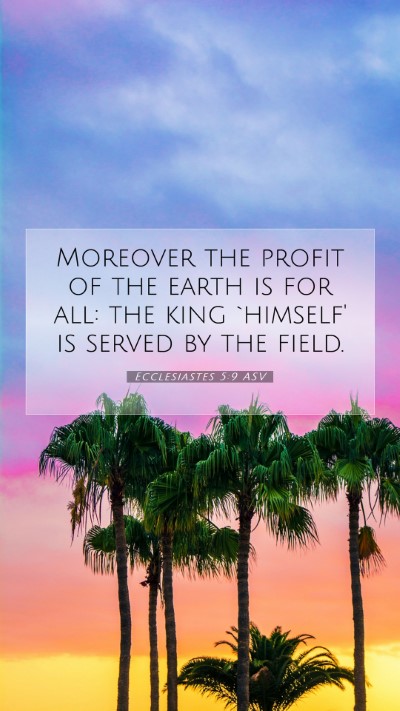 Picture 07 - Ecclesiastes 5:9 ASV Mobile Phone Wallpaper - Moreover the profit of the earth is for all: the - Mobile Bible Verse Wallpaper