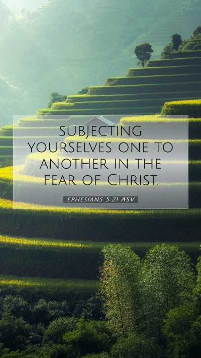 Picture 07 - Ephesians 5:21 ASV Mobile Phone Wallpaper - subjecting yourselves one to another in the fear - Mobile Bible Verse Wallpaper