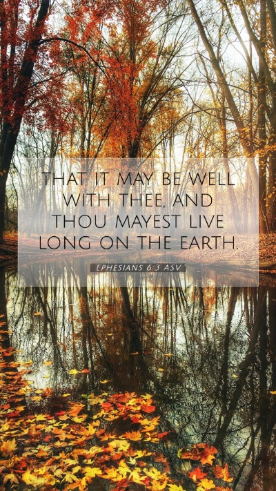 Picture 07 - Ephesians 6:3 ASV Mobile Phone Wallpaper - that it may be well with thee, and thou mayest - Mobile Bible Verse Wallpaper