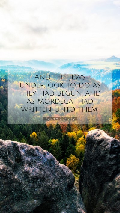 Picture 07 - Esther 9:23 ASV Mobile Phone Wallpaper - And the Jews undertook to do as they had begun, - Mobile Bible Verse Wallpaper