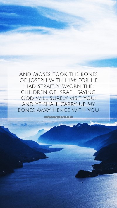 Picture 07 - Exodus 13:19 ASV Mobile Phone Wallpaper - And Moses took the bones of Joseph with him: for - Mobile Bible Verse Wallpaper