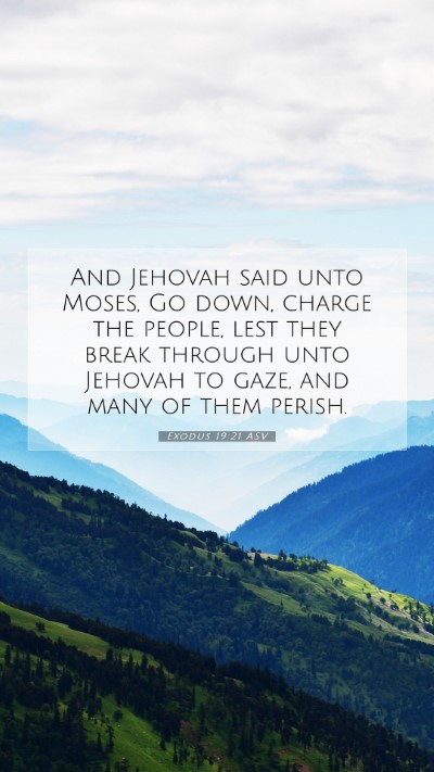 Picture 07 - Exodus 19:21 ASV Mobile Phone Wallpaper - And Jehovah said unto Moses, Go down, charge the - Mobile Bible Verse Wallpaper