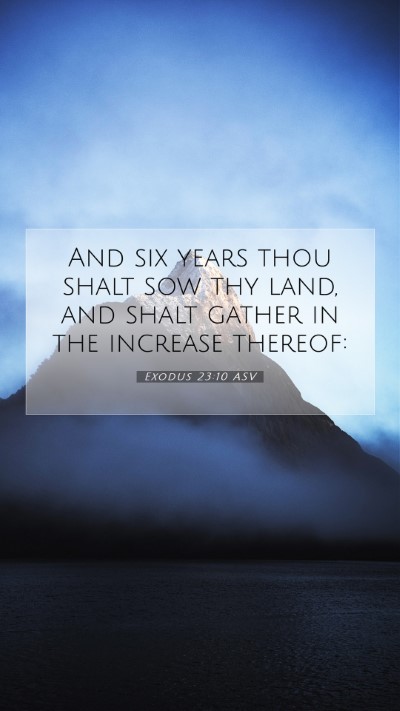 Picture 07 - Exodus 23:10 ASV Mobile Phone Wallpaper - And six years thou shalt sow thy land, and shalt - Mobile Bible Verse Wallpaper