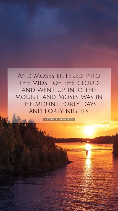 Picture 07 - Exodus 24:18 ASV Mobile Phone Wallpaper - And Moses entered into the midst of the cloud, - Mobile Bible Verse Wallpaper
