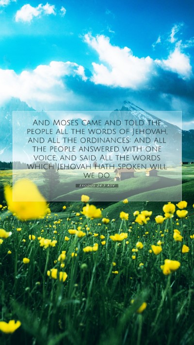 Picture 07 - Exodus 24:3 ASV Mobile Phone Wallpaper - And Moses came and told the people all the words - Mobile Bible Verse Wallpaper