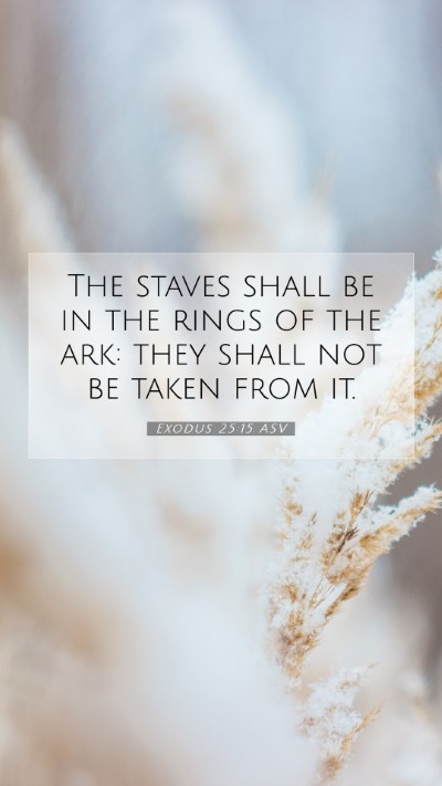 Picture 07 - Exodus 25:15 ASV Mobile Phone Wallpaper - The staves shall be in the rings of the ark: they - Mobile Bible Verse Wallpaper