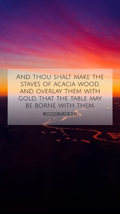 Picture 07 - Exodus 25:28 ASV Mobile Phone Wallpaper - And thou shalt make the staves of acacia wood, - Mobile Bible Verse Wallpaper