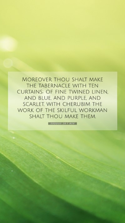 Picture 07 - Exodus 26:1 ASV Mobile Phone Wallpaper - Moreover thou shalt make the tabernacle with ten - Mobile Bible Verse Wallpaper