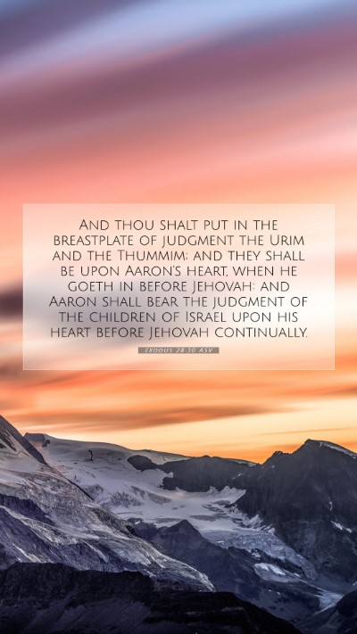 Picture 07 - Exodus 28:30 ASV Mobile Phone Wallpaper - And thou shalt put in the breastplate of judgment - Mobile Bible Verse Wallpaper