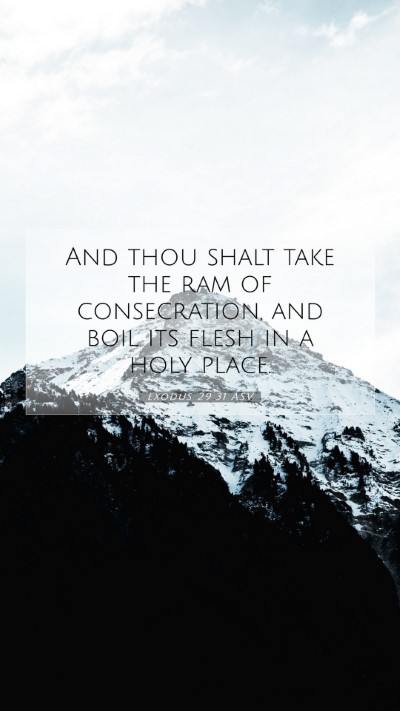 Picture 07 - Exodus 29:31 ASV Mobile Phone Wallpaper - And thou shalt take the ram of consecration, and - Mobile Bible Verse Wallpaper