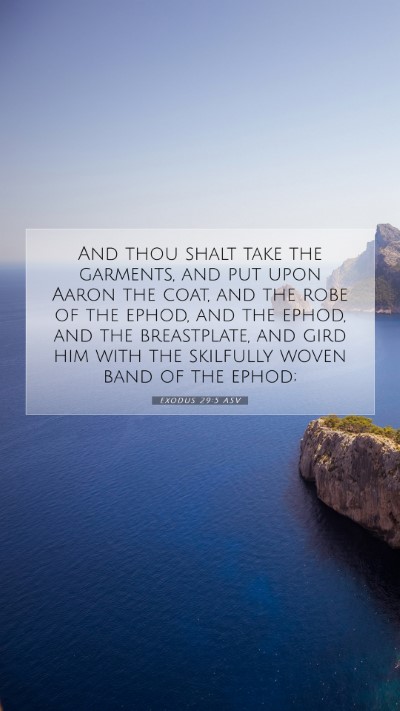 Picture 07 - Exodus 29:5 ASV Mobile Phone Wallpaper - And thou shalt take the garments, and put upon - Mobile Bible Verse Wallpaper