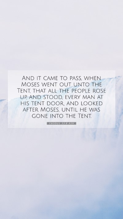 Picture 07 - Exodus 33:8 ASV Mobile Phone Wallpaper - And it came to pass, when Moses went out unto the - Mobile Bible Verse Wallpaper