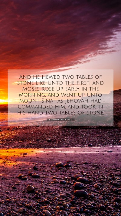 Picture 07 - Exodus 34:4 ASV Mobile Phone Wallpaper - And he hewed two tables of stone like unto the - Mobile Bible Verse Wallpaper