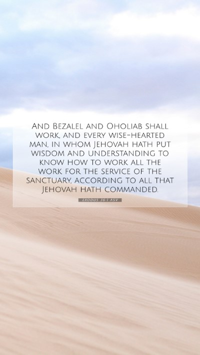Picture 07 - Exodus 36:1 ASV Mobile Phone Wallpaper - And Bezalel and Oholiab shall work, and every - Mobile Bible Verse Wallpaper