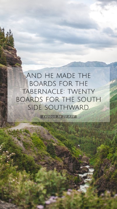Picture 07 - Exodus 36:23 ASV Mobile Phone Wallpaper - And he made the boards for the tabernacle: twenty - Mobile Bible Verse Wallpaper