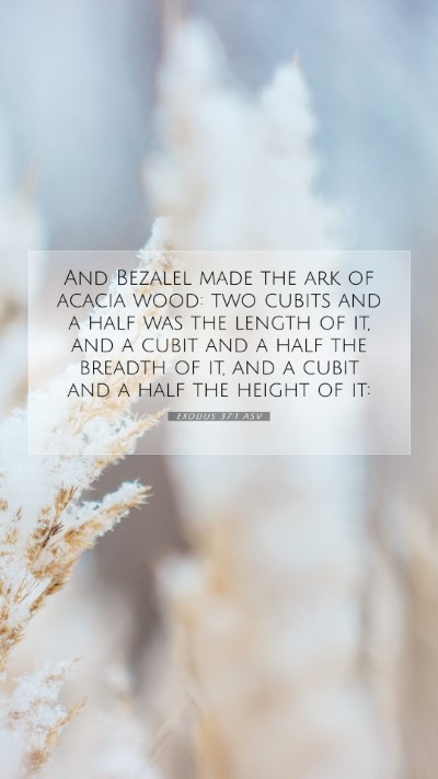 Picture 07 - Exodus 37:1 ASV Mobile Phone Wallpaper - And Bezalel made the ark of acacia wood: two - Mobile Bible Verse Wallpaper