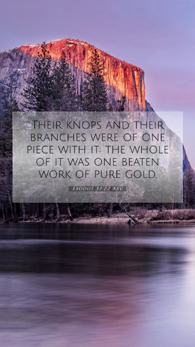 Picture 07 - Exodus 37:22 ASV Mobile Phone Wallpaper - Their knops and their branches were of one piece - Mobile Bible Verse Wallpaper