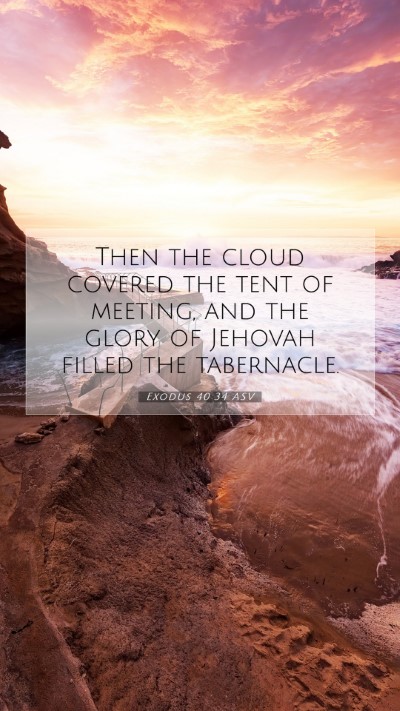 Picture 07 - Exodus 40:34 ASV Mobile Phone Wallpaper - Then the cloud covered the tent of meeting, and - Mobile Bible Verse Wallpaper