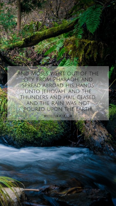 Picture 07 - Exodus 9:33 ASV Mobile Phone Wallpaper - And Moses went out of the city from Pharaoh, and - Mobile Bible Verse Wallpaper