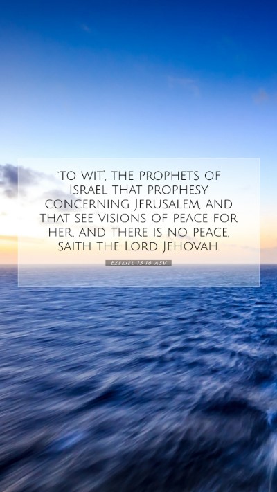 Picture 07 - Ezekiel 13:16 ASV Mobile Phone Wallpaper - `to wit', the prophets of Israel that prophesy - Mobile Bible Verse Wallpaper