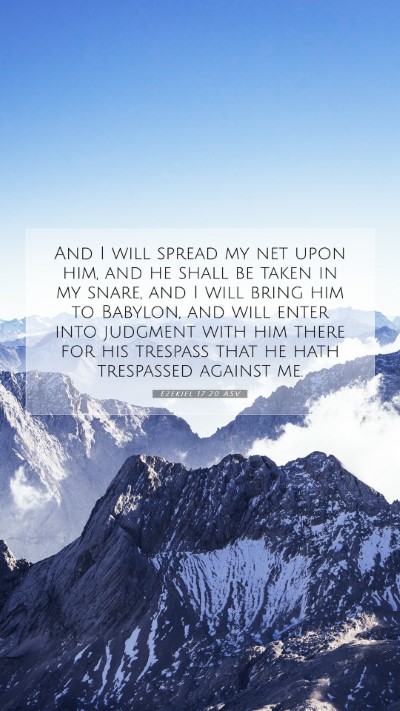 Picture 07 - Ezekiel 17:20 ASV Mobile Phone Wallpaper - And I will spread my net upon him, and he shall - Mobile Bible Verse Wallpaper
