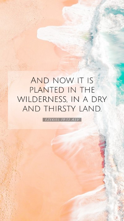 Picture 07 - Ezekiel 19:13 ASV Mobile Phone Wallpaper - And now it is planted in the wilderness, in a dry - Mobile Bible Verse Wallpaper