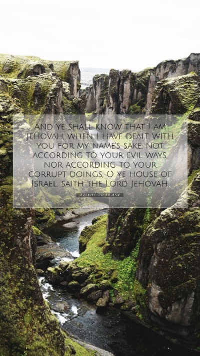 Picture 07 - Ezekiel 20:44 ASV Mobile Phone Wallpaper - And ye shall know that I am Jehovah, when I have - Mobile Bible Verse Wallpaper