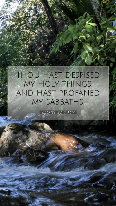 Picture 07 - Ezekiel 22:8 ASV Mobile Phone Wallpaper - Thou hast despised my holy things, and hast - Mobile Bible Verse Wallpaper