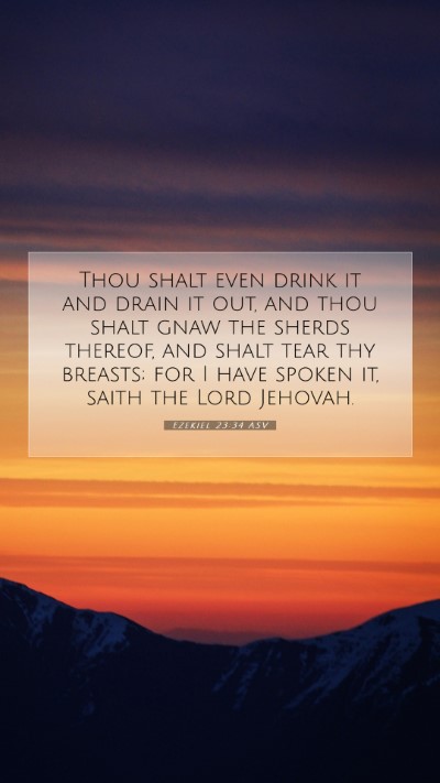 Picture 07 - Ezekiel 23:34 ASV Mobile Phone Wallpaper - Thou shalt even drink it and drain it out, and - Mobile Bible Verse Wallpaper