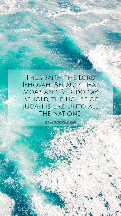 Picture 07 - Ezekiel 25:8 ASV Mobile Phone Wallpaper - Thus saith the Lord Jehovah: Because that Moab - Mobile Bible Verse Wallpaper