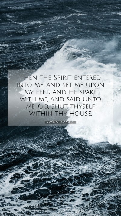 Picture 07 - Ezekiel 3:24 ASV Mobile Phone Wallpaper - Then the Spirit entered into me, and set me upon - Mobile Bible Verse Wallpaper