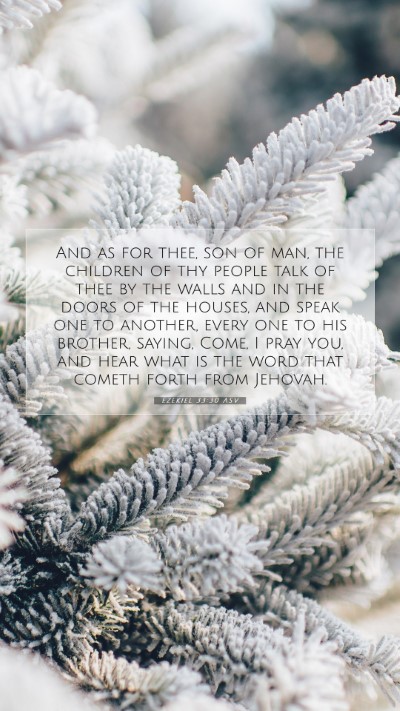 Picture 07 - Ezekiel 33:30 ASV Mobile Phone Wallpaper - And as for thee, son of man, the children of thy - Mobile Bible Verse Wallpaper