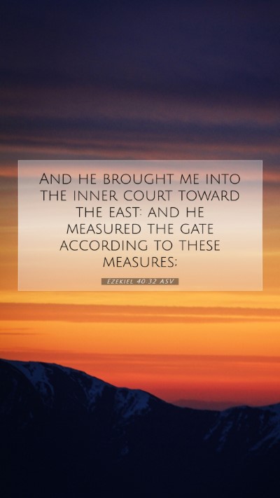 Picture 07 - Ezekiel 40:32 ASV Mobile Phone Wallpaper - And he brought me into the inner court toward the - Mobile Bible Verse Wallpaper