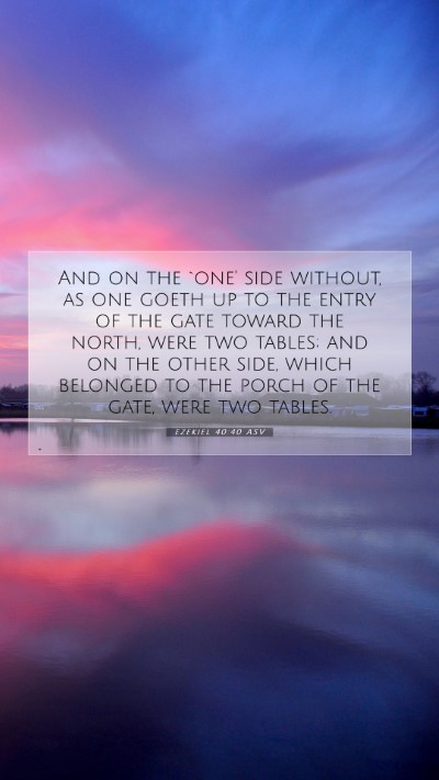 Picture 07 - Ezekiel 40:40 ASV Mobile Phone Wallpaper - And on the `one' side without, as one goeth up to - Mobile Bible Verse Wallpaper