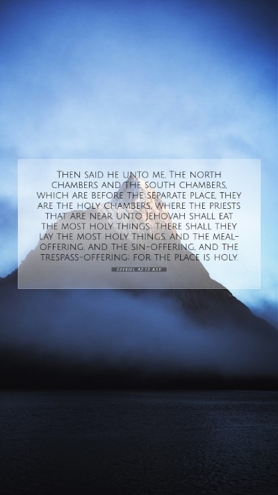 Picture 07 - Ezekiel 42:13 ASV Mobile Phone Wallpaper - Then said he unto me, The north chambers and the - Mobile Bible Verse Wallpaper