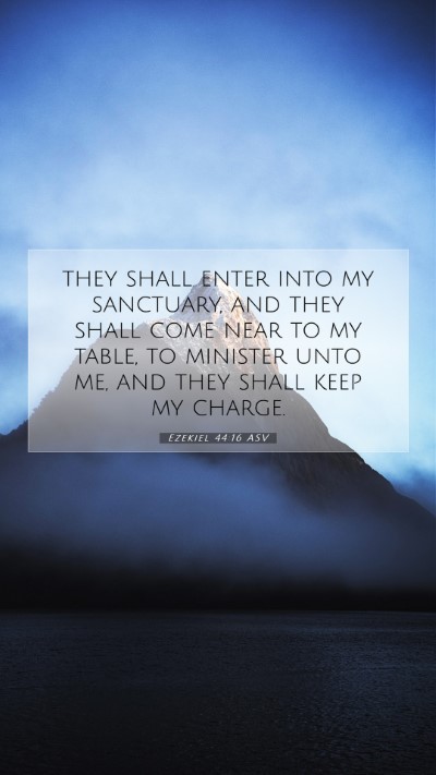 Picture 07 - Ezekiel 44:16 ASV Mobile Phone Wallpaper - they shall enter into my sanctuary, and they - Mobile Bible Verse Wallpaper