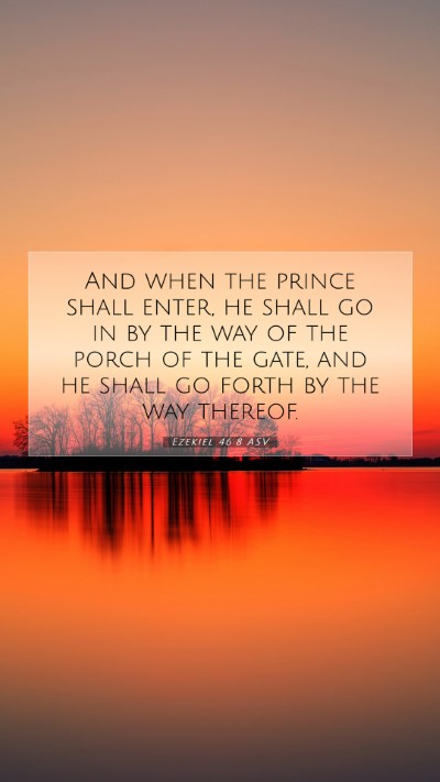 Picture 07 - Ezekiel 46:8 ASV Mobile Phone Wallpaper - And when the prince shall enter, he shall go in - Mobile Bible Verse Wallpaper