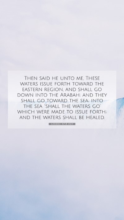 Picture 07 - Ezekiel 47:8 ASV Mobile Phone Wallpaper - Then said he unto me, These waters issue forth - Mobile Bible Verse Wallpaper