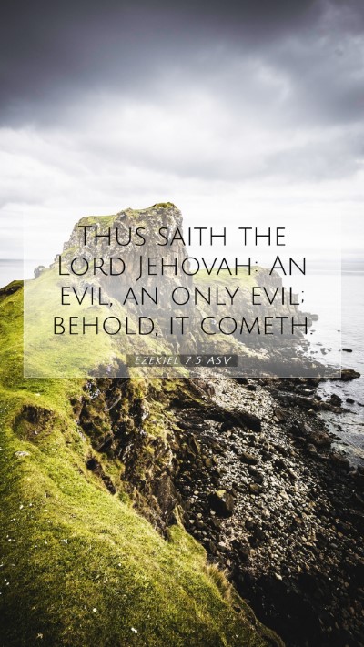 Picture 07 - Ezekiel 7:5 ASV Mobile Phone Wallpaper - Thus saith the Lord Jehovah: An evil, an only - Mobile Bible Verse Wallpaper